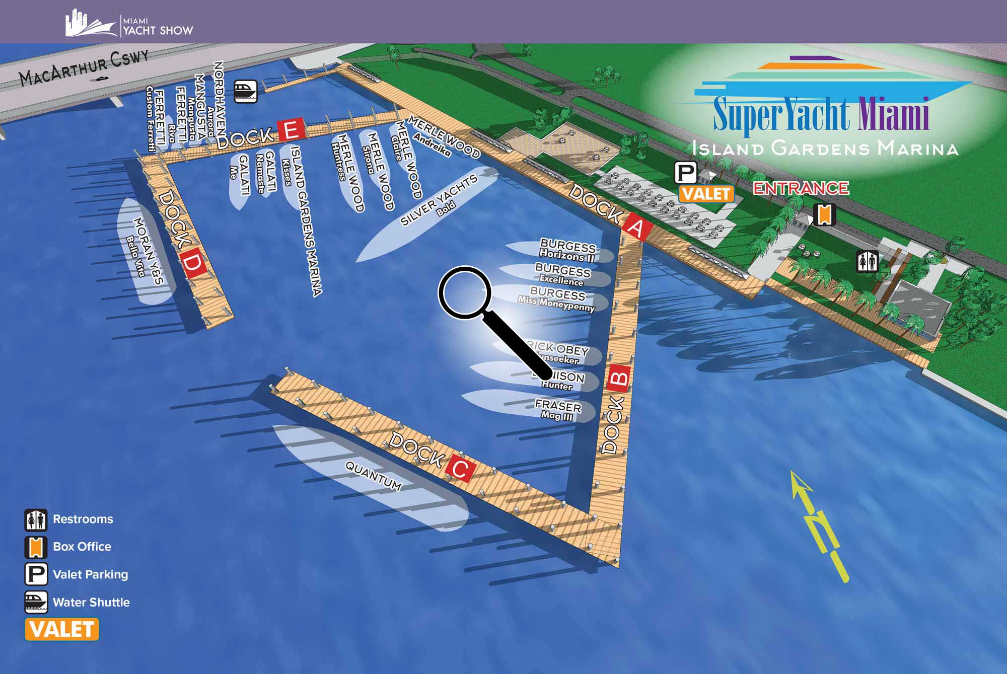 super yacht miami map february 13-17, 2020 |john potter