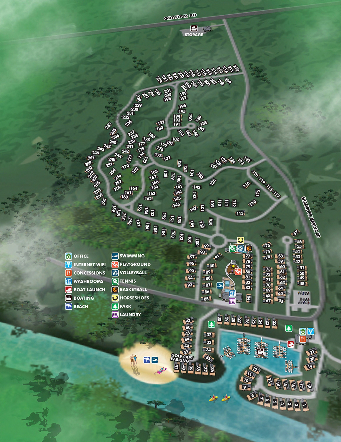Illustrated map of vacation homes